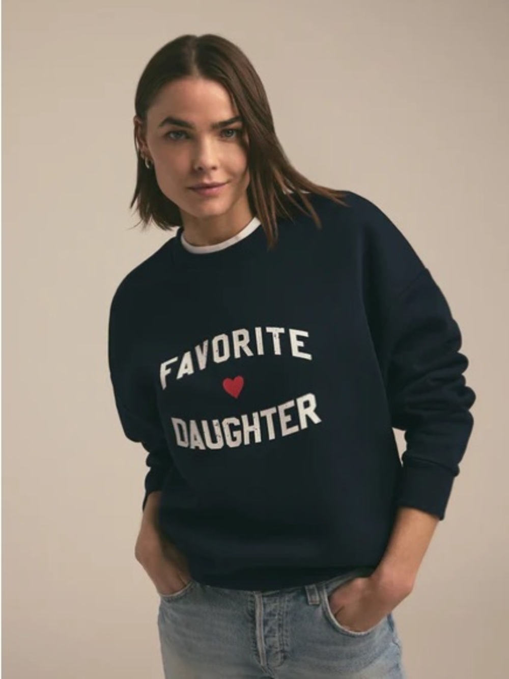Favorite Daughter black crewneck logo Sweatshirt